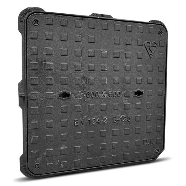 liatinový poklop na šachtu 600x600, poklop B 125, kanalizačný poklop liatinový